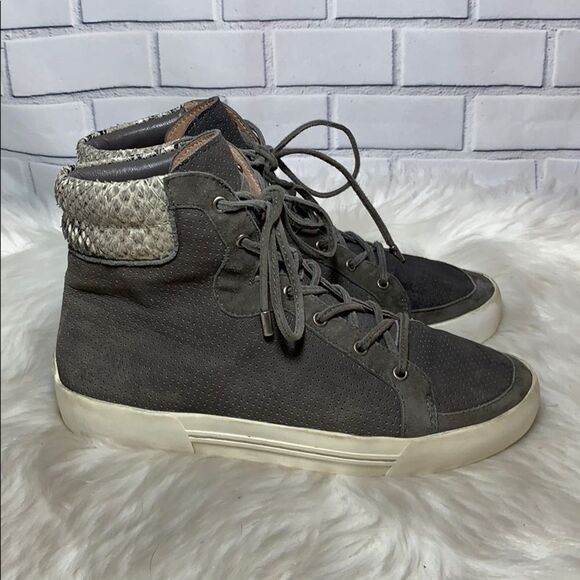 Joie Devon Suede/Snakeskin Sneakers Sz 36/5 - Picture 2 of 6